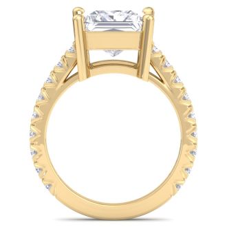 5 Carat Princess Cut Lab Grown Diamond Classic Engagement Ring In 14K Yellow Gold