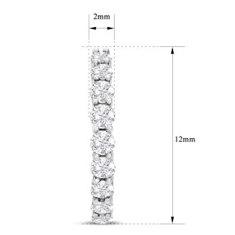 1 Carat Lab Grown Diamond Hoop Earrings In 14K White Gold