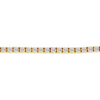 6 Carat Lab Grown Diamond Tennis Bracelet In 14 Karat Yellow Gold, 8 1/2 Inches