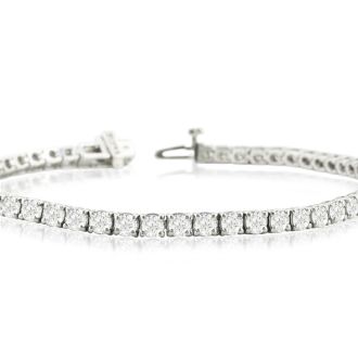 8 1/2 Carat Lab Grown Diamond Tennis Bracelet In 14 Karat White Gold, 8 1/2 Inches
