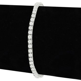 8 1/2 Carat Lab Grown Diamond Tennis Bracelet In 14 Karat White Gold, 8 1/2 Inches