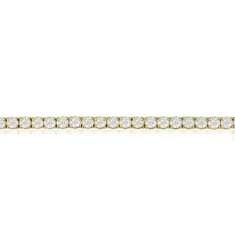 6 1/2 Carat Lab Grown Diamond Tennis Bracelet In 14 Karat Yellow Gold, 6 1/2 Inches