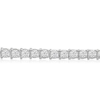 13 Carat Lab Grown Diamond Tennis Bracelet In 14 Karat White Gold, 8 Inches