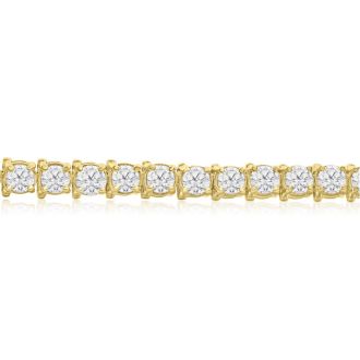 10 1/2 Carat Lab Grown Diamond Tennis Bracelet In 14 Karat Yellow Gold, 6 1/2 Inches