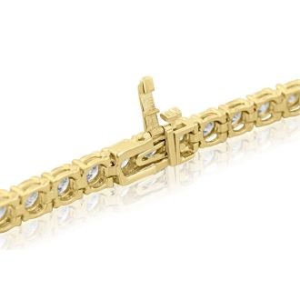 13 1/2 Carat Lab Grown Diamond Tennis Bracelet In 14 Karat Yellow Gold, 8 1/2 Inches