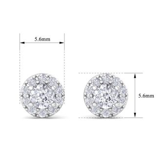 1/4ct Diamond Stud Earrings With Pave Diamonds in White Gold