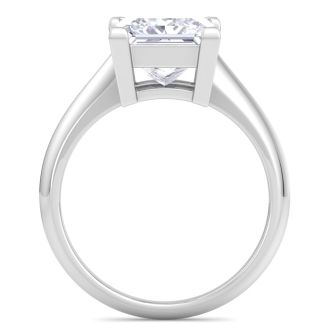 4 Carat Princess Cut Lab Grown Diamond Solitaire Engagement Ring In 14K White Gold