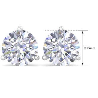 6 Carat Lab Grown Diamond Earrings In 14 Karat White Gold, Martini Setting