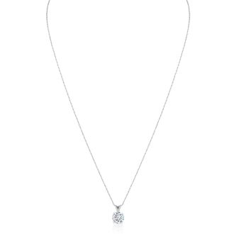 1 1/2 Carat Diamond Necklace In 14 Karat White Gold 