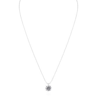 2 Carat Round Shape Lab Grown Diamond Solitaire Necklace In 14K White Gold
