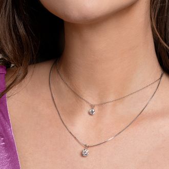 2 Carat Round Shape Lab Grown Diamond Solitaire Necklace In 14K White Gold