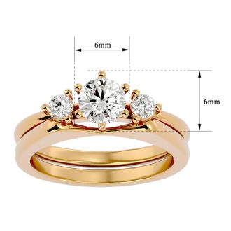 3/4 Carat Moissanite Solitaire Ring In 14 Karat Yellow Gold