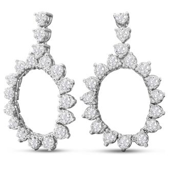 1 3/4 Carat Diamond Drop Earrings In 14 Karat White Gold