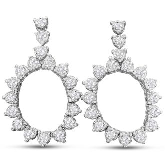 1 3/4 Carat Diamond Drop Earrings In 14 Karat White Gold