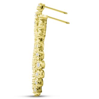 1 3/4 Carat Diamond Drop Earrings In 14 Karat Yellow Gold