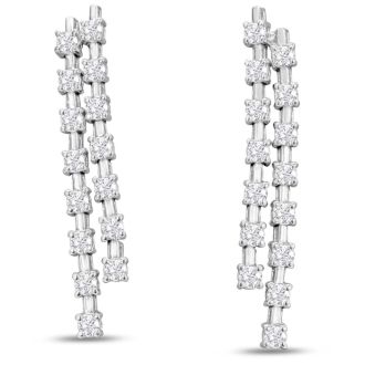 1 3/4 Carat Diamond Drop Earrings In 14 Karat White Gold