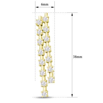 1 3/4 Carat Diamond Drop Earrings In 14 Karat Yellow Gold