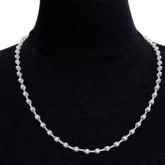 3.20 Carat Lab Grown Diamond Space Necklace In 14 Karat White Gold, 17 Inches