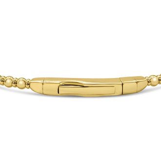 1/2 Carat Lab Grown Diamond Flower Flexible Bangle Bracelet In 14 Karat Yellow Gold, 7 Inches