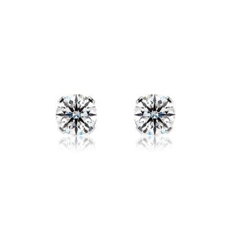 Lab Grown Diamond Earrings 1 1/2 Carat Diamond Stud Earrings In 14 Karat White Gold (H-I Color, SI1-SI2 Clarity)