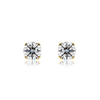 Lab Grown Diamond Earrings| 1 1/2 Carat Diamond Stud Earrings In 14 Karat Yellow Gold (H-I Color, SI1-SI2 Clarity)