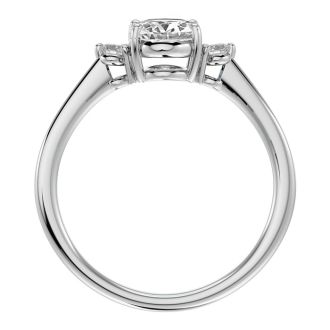 1 1/3 Carat Oval Shape Moissanite and Diamond Ring In Sterling Silver