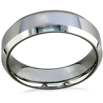 7mm Beveled Titanium Wedding Band
