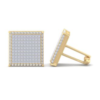 2 3/4 Carat Diamond Cufflinks For Men In 14 Karat Yellow Gold