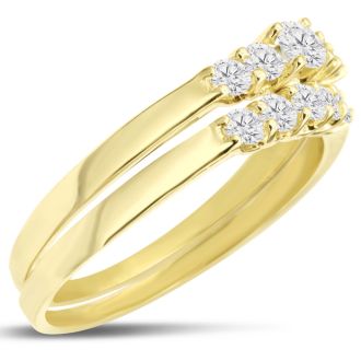 1/2ct Diamond Bridal Set With .12ct Center Diamond in 14k Yellow Gold