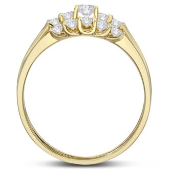 1/2ct Diamond Bridal Set With .12ct Center Diamond in 14k Yellow Gold