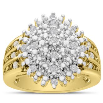 Important and Fabulous Nearly 1/2 Carat Diamond Cocktail Ring. Huge Amazing Ring!