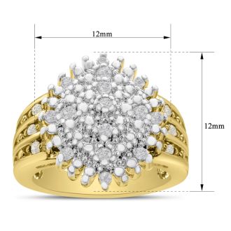 Important and Fabulous Nearly 1/2 Carat Diamond Cocktail Ring. Huge Amazing Ring!