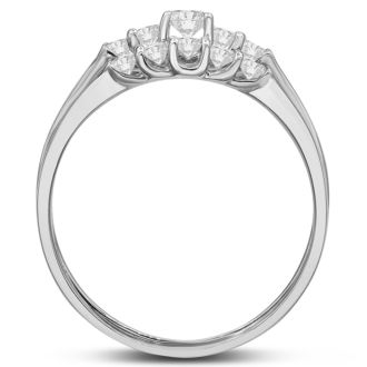1/2ct Diamond Bridal Set With .12ct Center Diamond in 14k White Gold