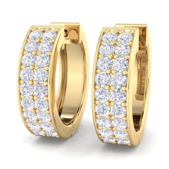 Mens Hoop Earrings 1 2 Carat Diamond Mens Hoop Earrings In 14