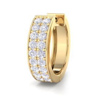 1/4 Carat Diamond Single Mens Hoop Earring In 14 Karat Yellow Gold