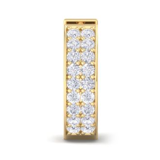 1/4 Carat Diamond Single Mens Hoop Earring In 14 Karat Yellow Gold