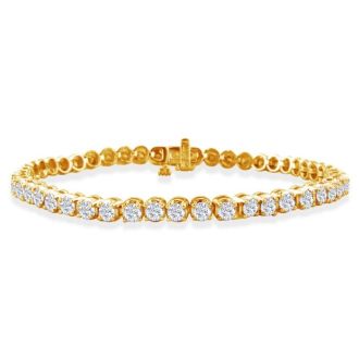 3 Carat Diamond Tennis Bracelet In 14 Karat Yellow Gold