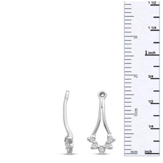 Estate Jewelry 14 Karat White Gold Cluster Dangle Diamond Earring Jackets, Dress Up Your Stud Earrings & SAVE!