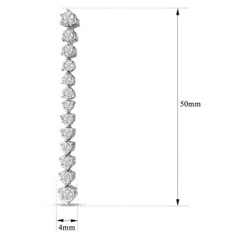 4 Carat Diamond Drop Earrings In 14 Karat White Gold