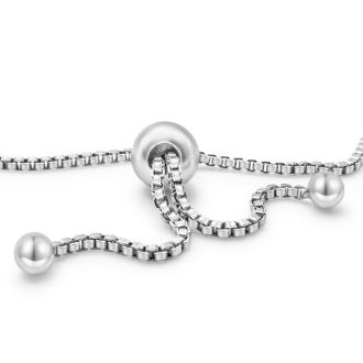1 Carat Moissanite Bolo Bracelet In Sterling Silver, Adjustable 6-9 Inches