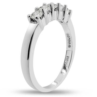 1/2 Carat Diamond Wedding Band In 14 Karat White Gold