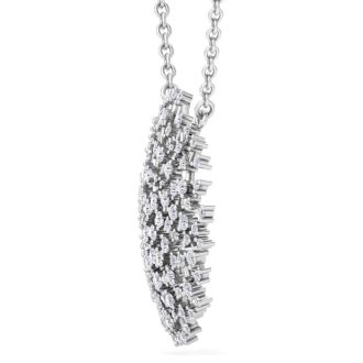 2 1/2 Carat Diamond Medallion Necklace In 14K White Gold, 18 Inches
