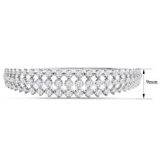 2 Carat Diamond Flexible Bangle Bracelet In 14 Karat White Gold, 7 Inches
