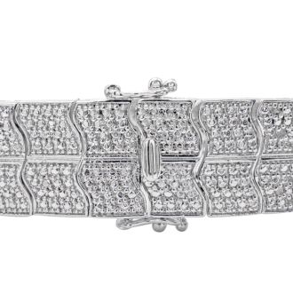2 Carat Diamond Bracelet In Platinum Overlay, 7 Inches.  One Time Closeout Deal!