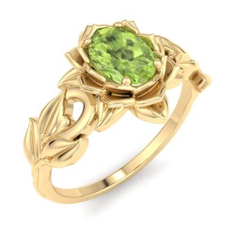 Peridot Ring: 1 Carat Peridot Ring