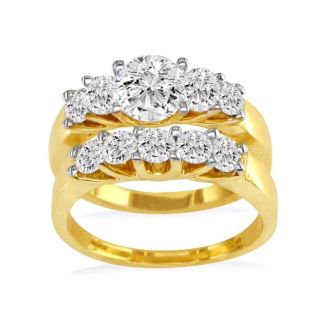 2ct Diamond Bridal Set With 3/4ct Center Diamond in 14k Yellow Gold. Natural, Earth-Mined Diamonds At An  Amazing Price!
