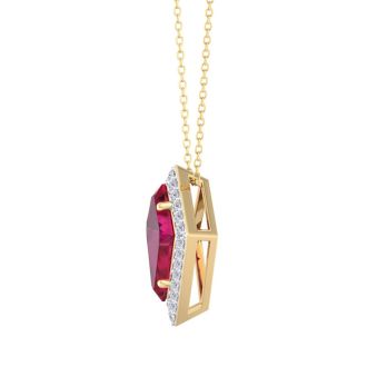 Ruby Necklace: 1 3/4 Carat Ruby and Diamond Necklace