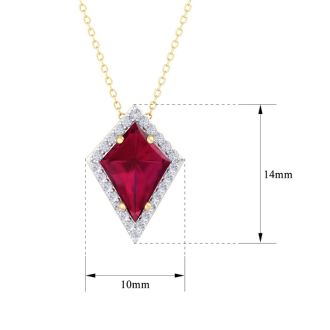 Ruby Necklace: 1 3/4 Carat Ruby and Diamond Necklace