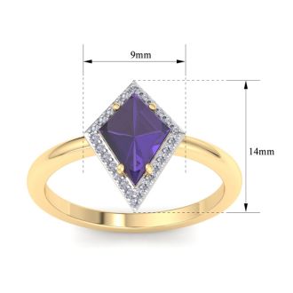 Amethyst Ring: 1 3/4 Carat Amethyst and Diamond Ring