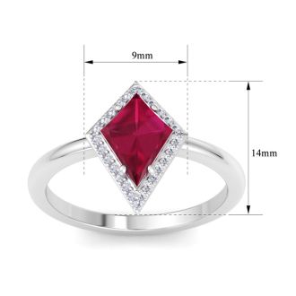 Ruby Ring: 1 3/4 Carat Ruby and Diamond Ring